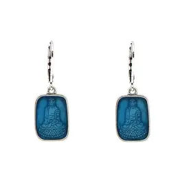 Baked Beads Enamel Buddha Earrings