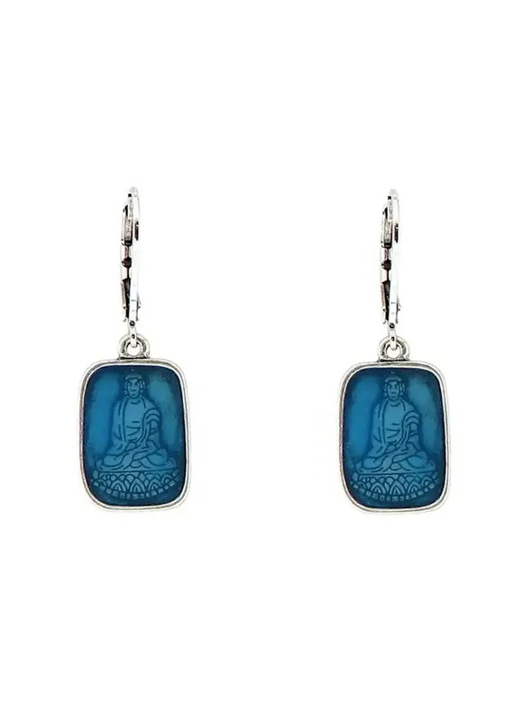 Baked Beads Enamel Buddha Earrings