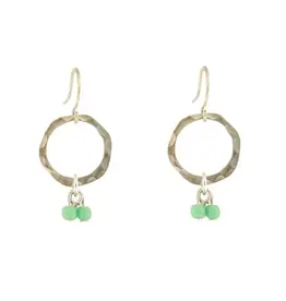 Baked Beads Bead Dangle Hoop Earrings