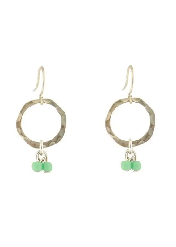 Baked Beads Bead Dangle Hoop Earrings