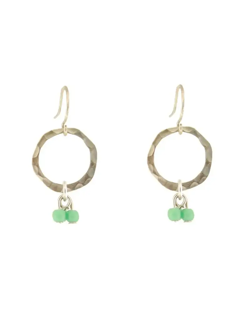Baked Beads Bead Dangle Hoop Earrings