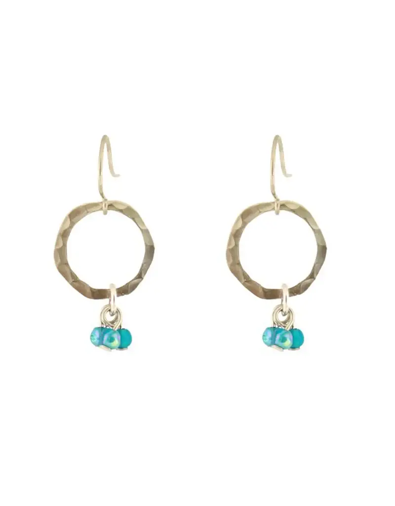 Baked Beads Bead Dangle Hoop Earrings