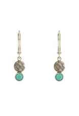 Baked Beads Stacked Hammered Crystal Earrings