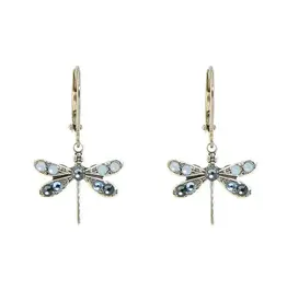 Baked Beads Crystal Dragonfly Earrings