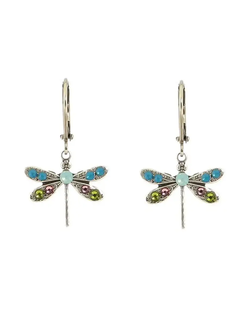 Baked Beads Crystal Dragonfly Earrings