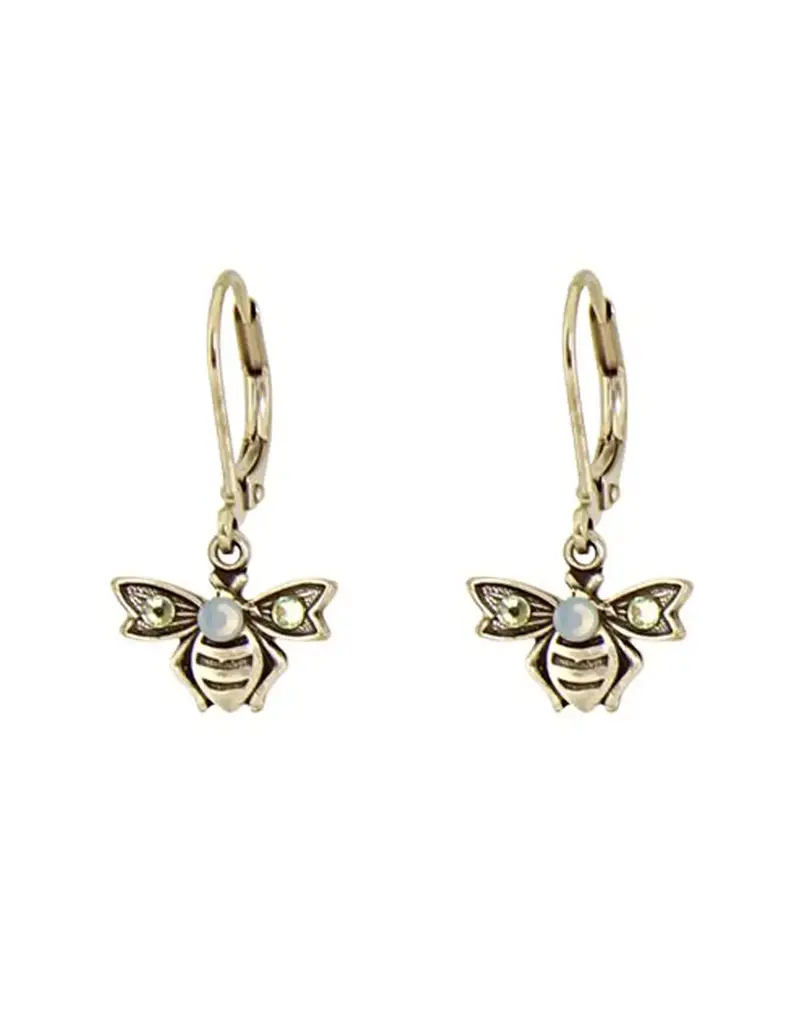 Baked Beads Crystal Bee Earrings