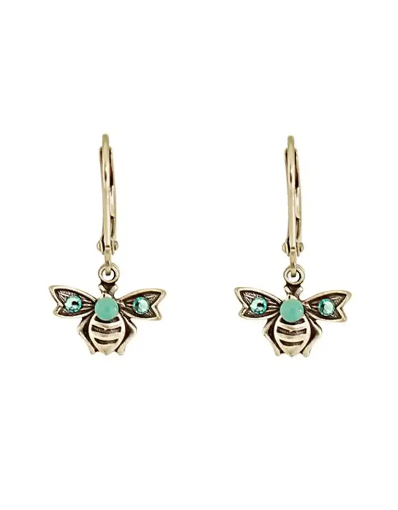 Baked Beads Crystal Bee Earrings