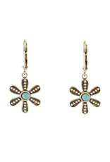 Baked Beads Granulated Flower Earrings