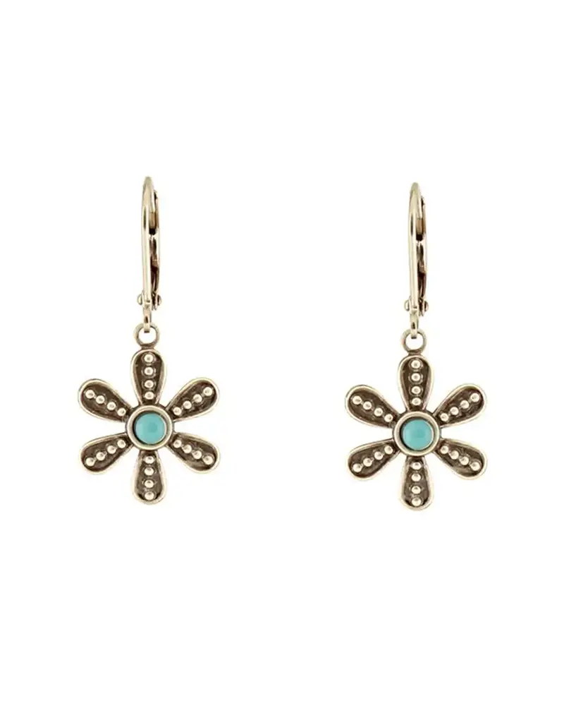 Baked Beads Granulated Flower Earrings