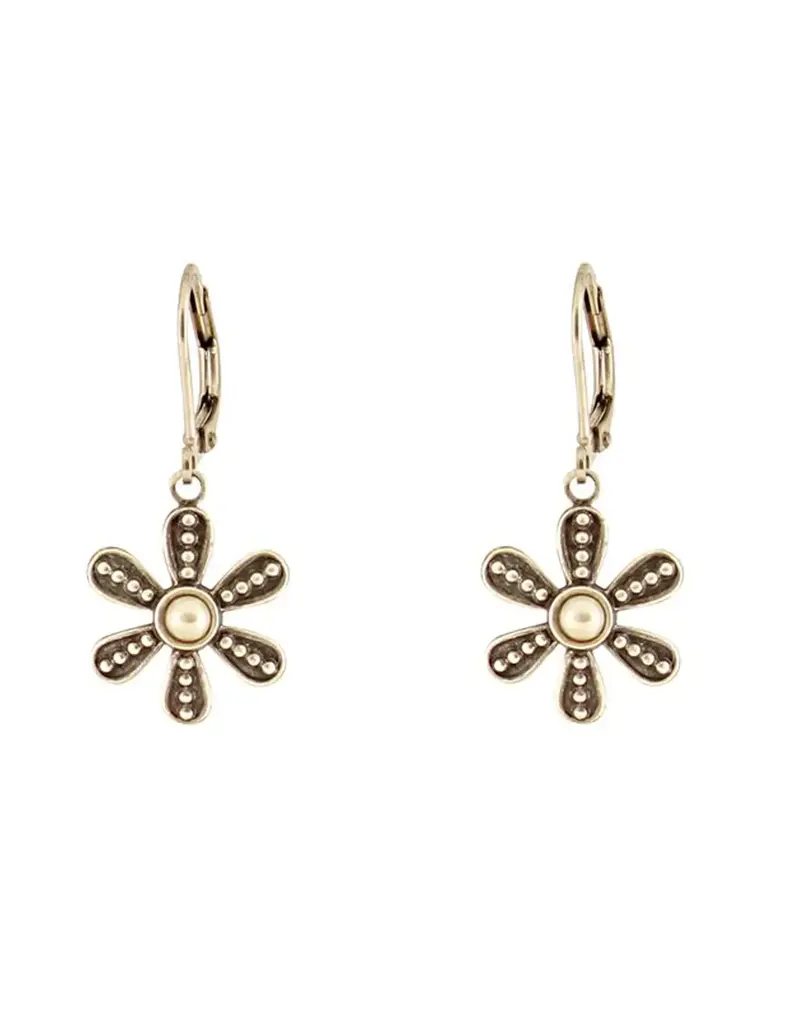 Baked Beads Granulated Flower Earrings