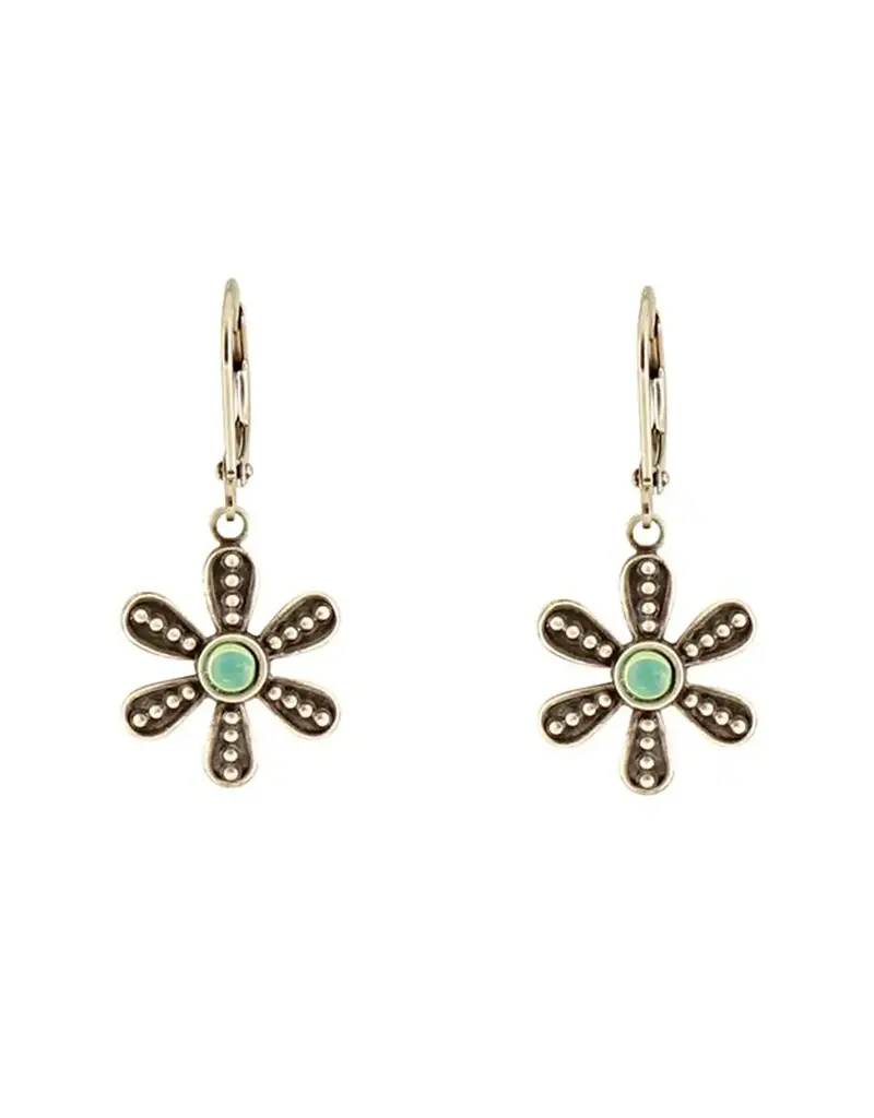 Baked Beads Granulated Flower Earrings