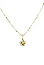 Baked Beads Huggie Crystal Flower Necklace