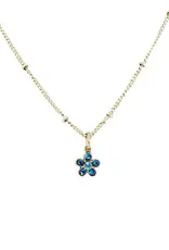 Baked Beads Huggie Crystal Flower Necklace