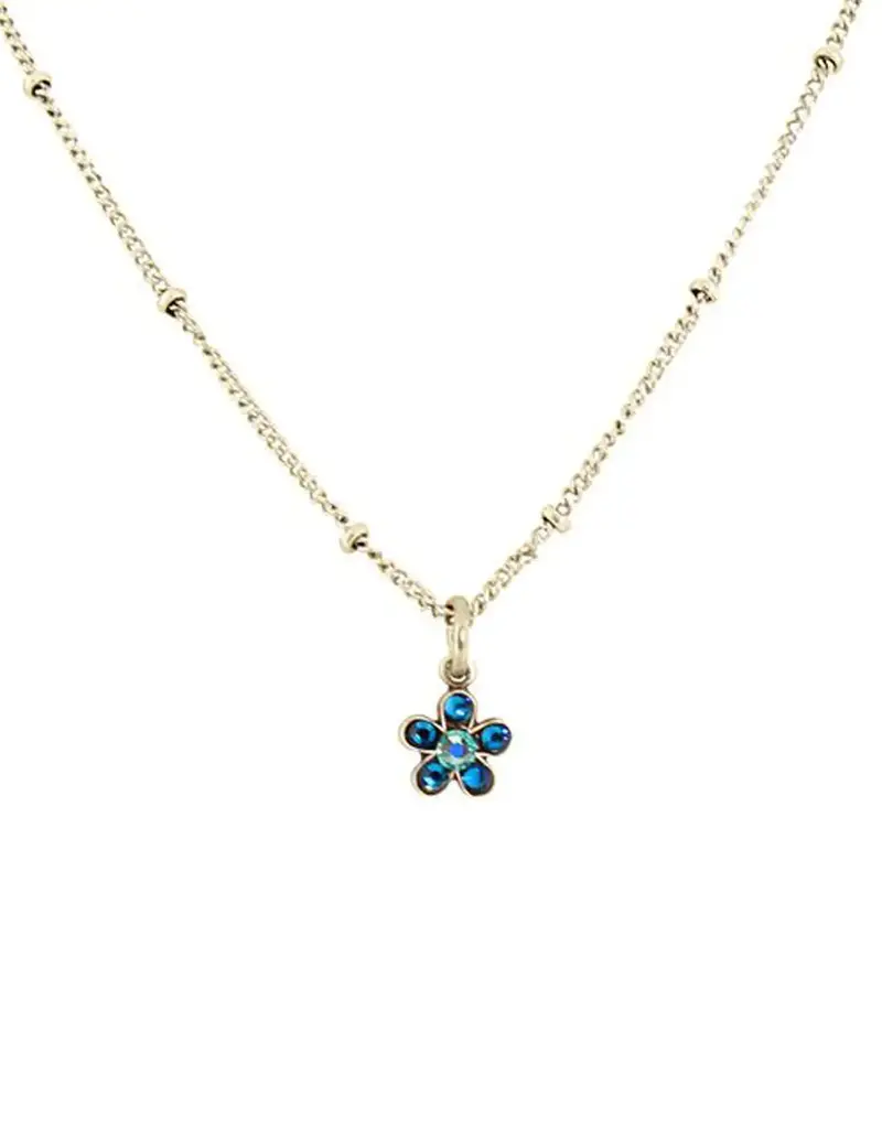 Baked Beads Huggie Crystal Flower Necklace