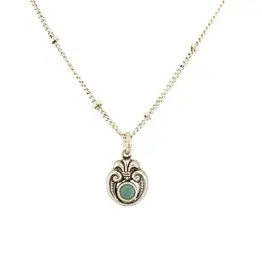 Baked Beads Ornate Crystal Scroll Necklace