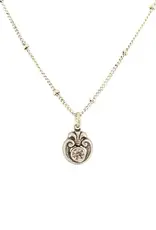 Baked Beads Ornate Crystal Scroll Necklace