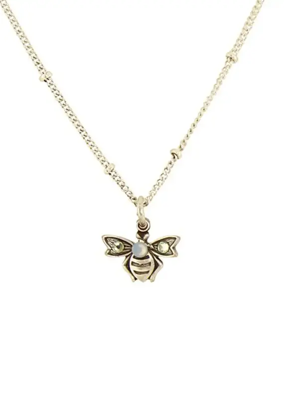 Baked Beads Crystal Bee Necklace