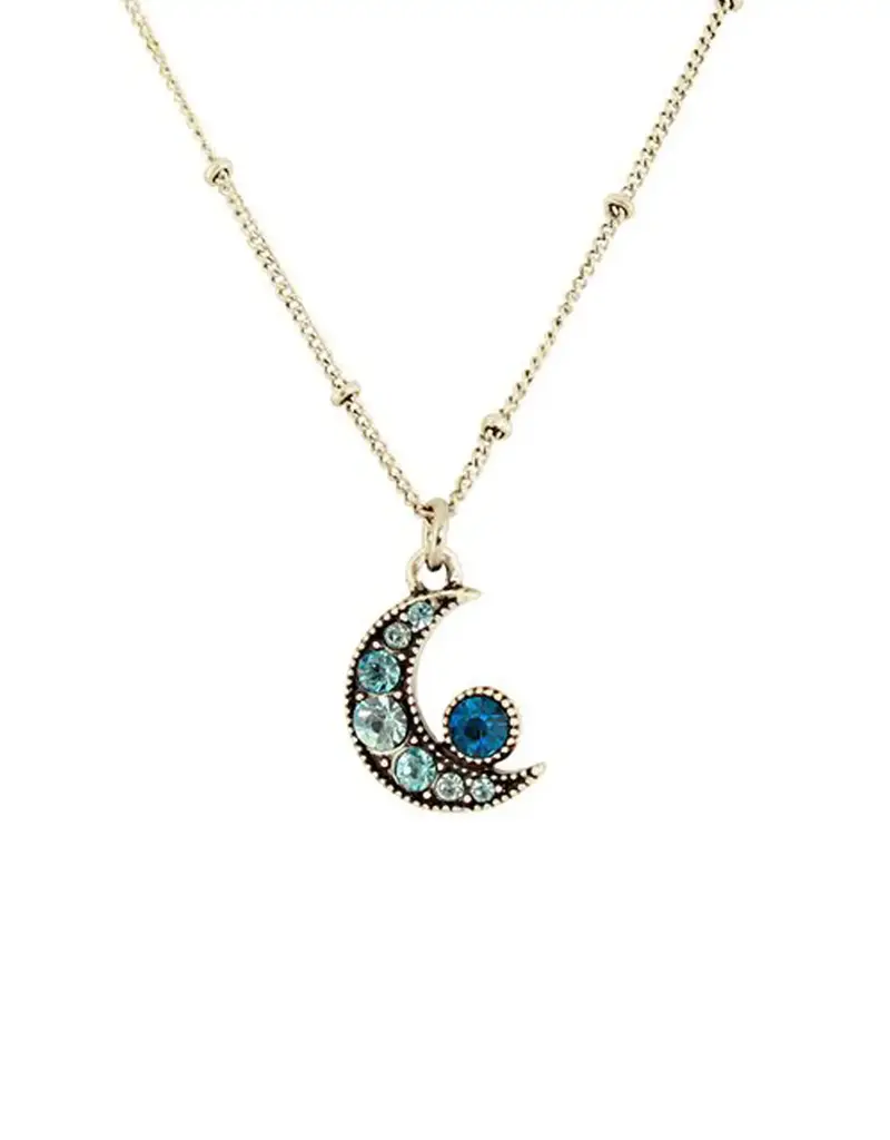 Baked Beads Crystal Moon Necklace