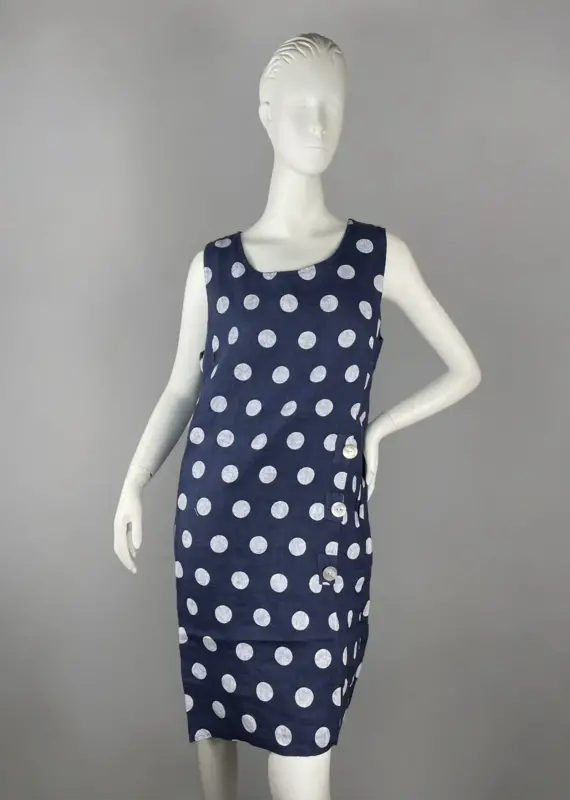 Avvolto Polka Dot Linen Dress