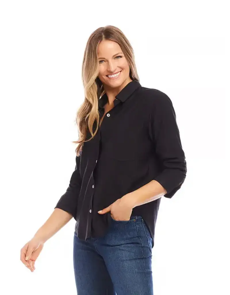 Karen Kane Ruched Sleeve Shirt