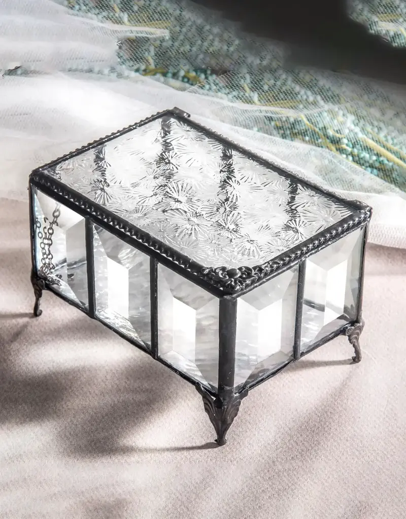 J. Devlin Clear Crystal Glass Jewelry Box