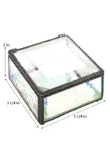 J. Devlin Clear Iridescent Stained Glass Jewelry Keepsake Box