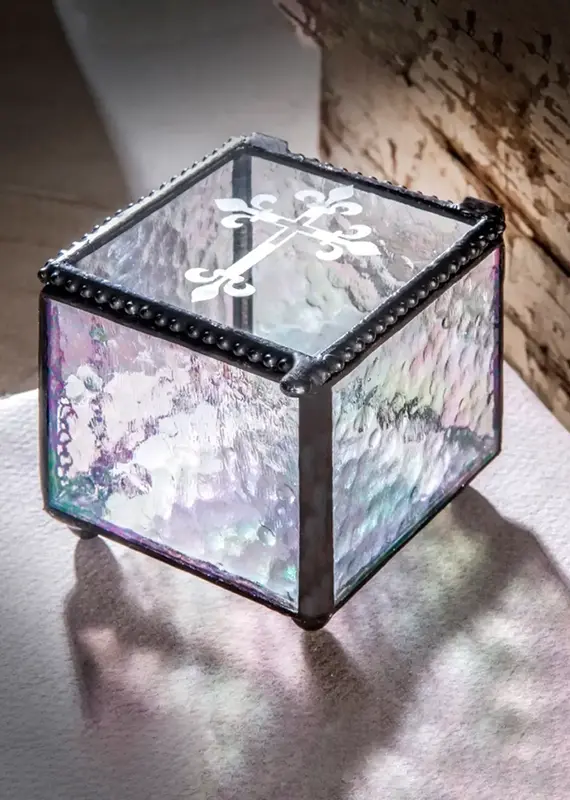 J. Devlin Clear Glass Rosary Jewelry Box