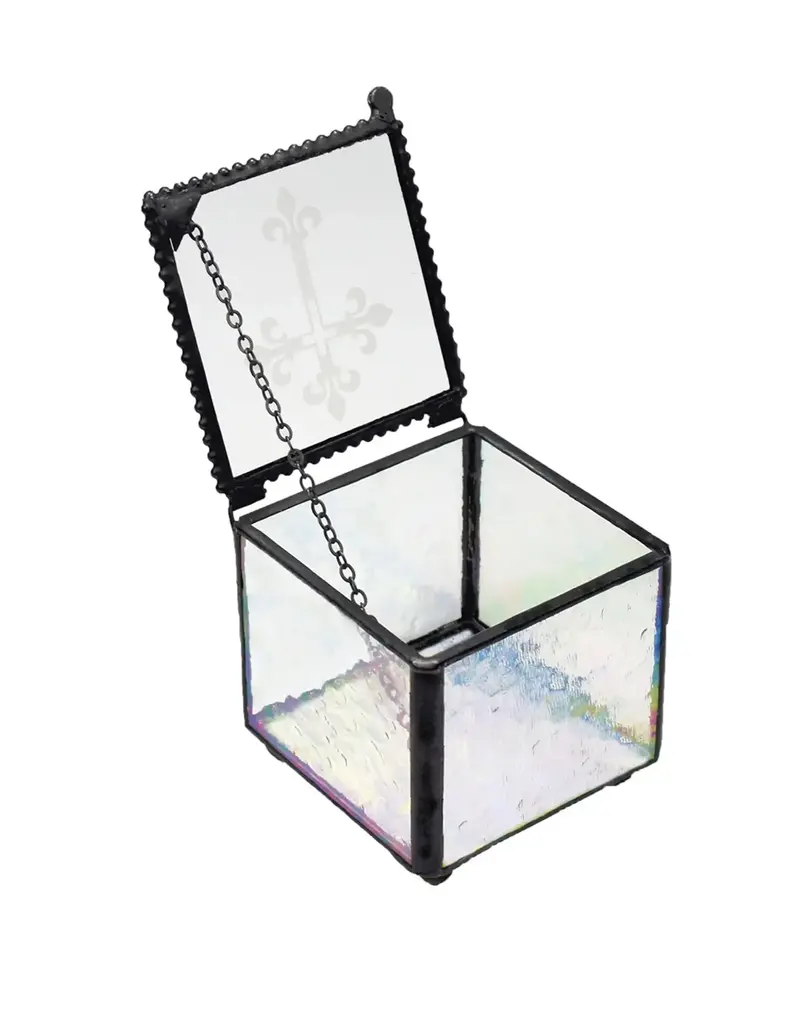 J. Devlin Clear Glass Rosary Jewelry Box