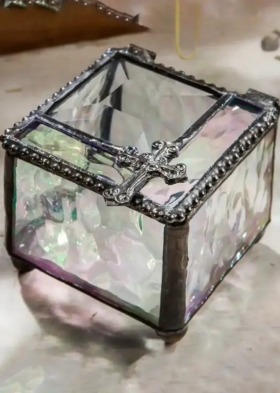 J. Devlin Clear Stained Glass Rosary Box