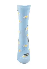 Infinity Classics Memoi Daisy Bees Bamboo Crew Socks