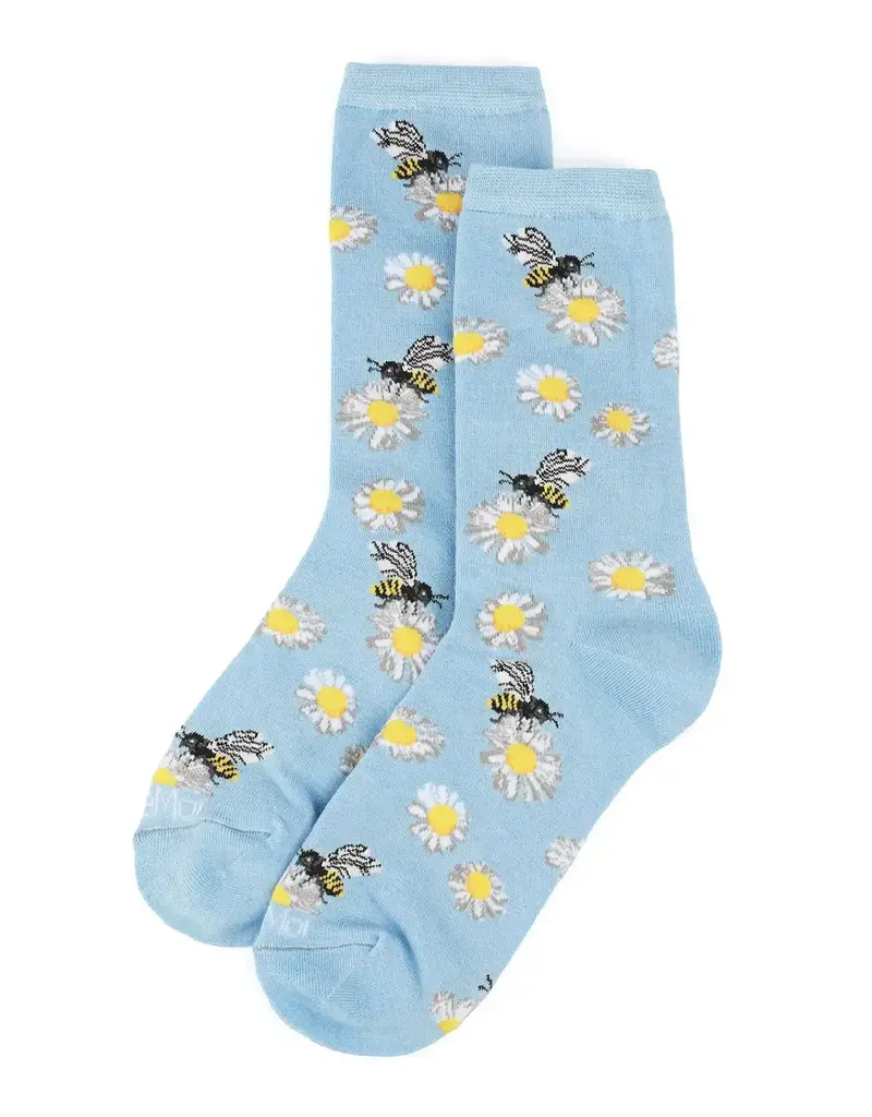 Infinity Classics Memoi Daisy Bees Bamboo Crew Socks