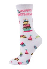 Infinity Classics Memoi Happy Birthday Bamboo Blend Crew Socks