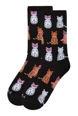 Infinity Classics Study Cats Bamboo Blend Crew Socks