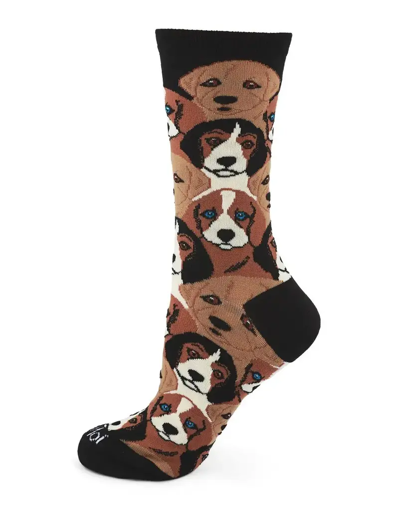 Infinity Classics Memoi Puppy Women's Bamboo Crew Socks