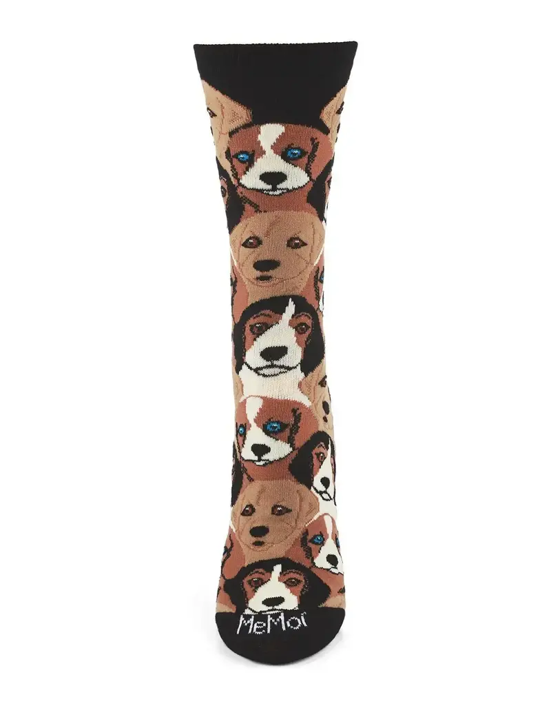 Infinity Classics Memoi Puppy Women's Bamboo Crew Socks