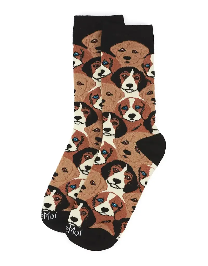 Infinity Classics Memoi Puppy Women's Bamboo Crew Socks