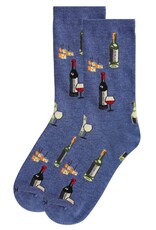 Infinity Classics Memoi Wine and Cheese Bamboo Blend Crew Socks