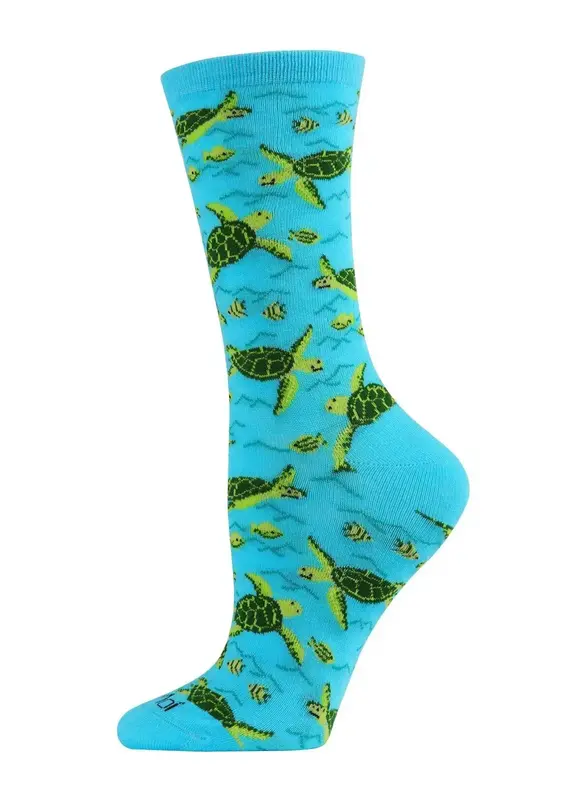 Infinity Classics Turtle Time Bamboo Blend Crew Socks