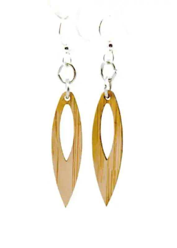 Green Tree Jewelry Pointed Drop Bamboo Earrings