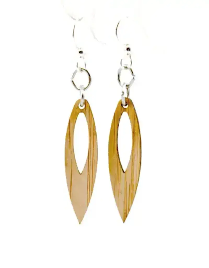 Green Tree Jewelry Pointed Drop Bamboo Earrings