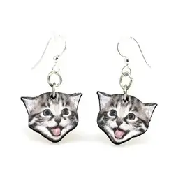 Green Tree Jewelry Playful Kitten Earrings