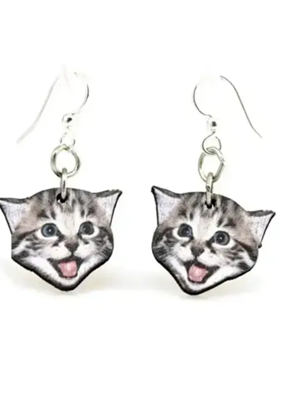 Green Tree Jewelry Playful Kitten Earrings