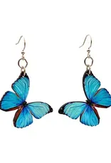 Green Tree Jewelry Blue Butterfly Earrings