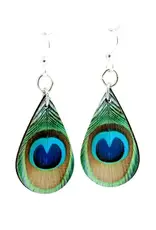 Green Tree Jewelry Peacock Feather Earrings