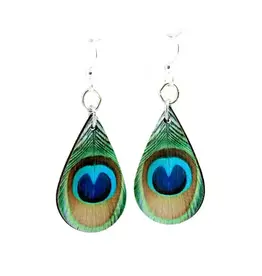 Green Tree Jewelry Peacock Feather Earrings