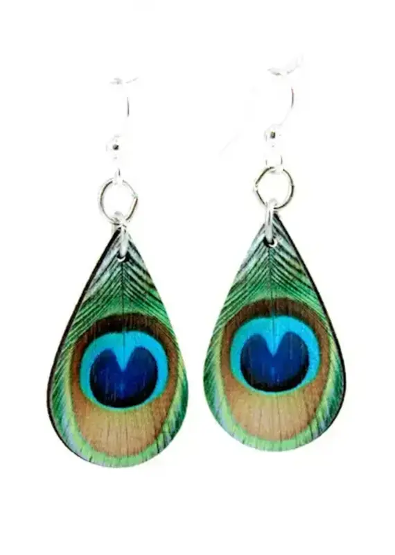 Green Tree Jewelry Peacock Feather Earrings