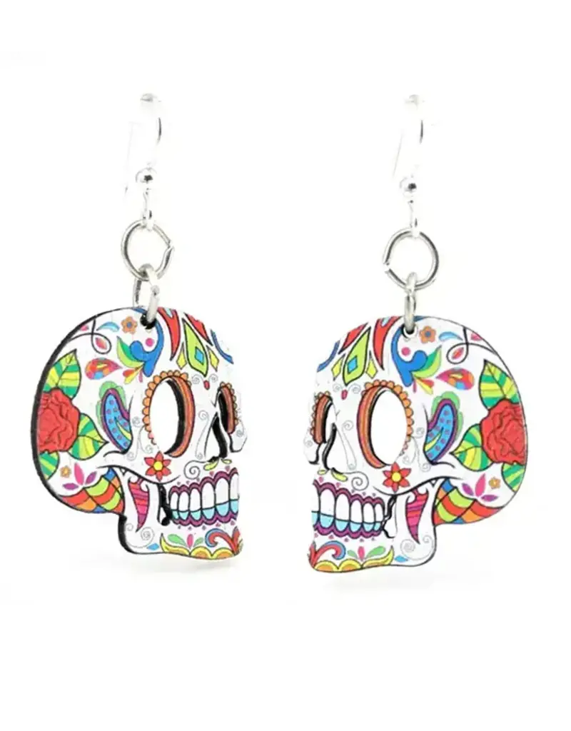 Green Tree Jewelry Profile Sugar Skull Earrings