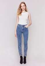 Charlie B Floral Pearl Embroidered Jeans