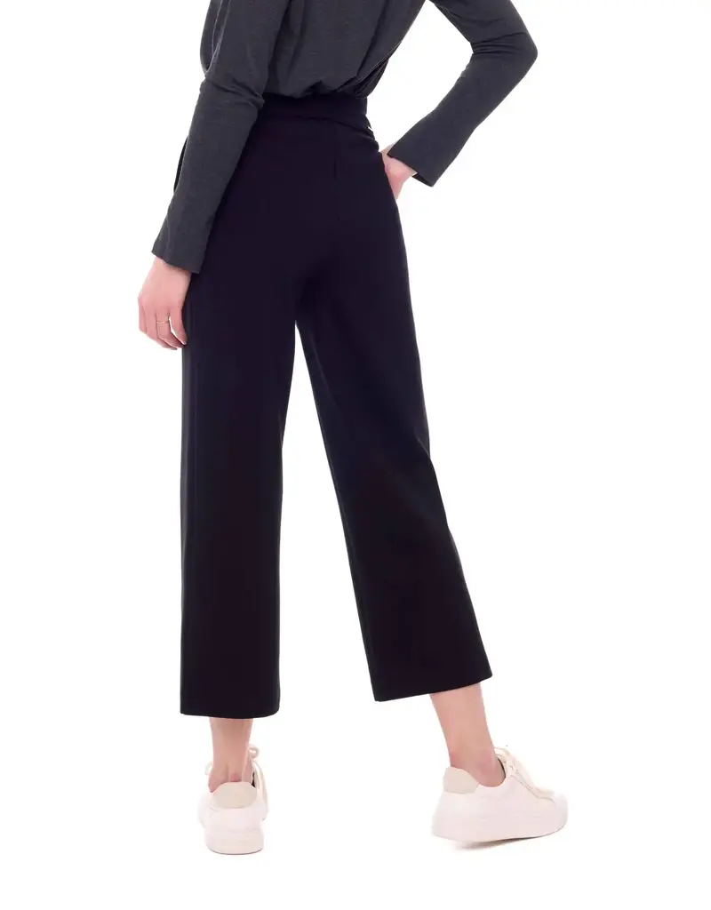 Up! Solid Ponte Wide Leg Crop Pants