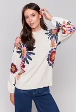 Charlie B Floral Print Mock Neck Sweater